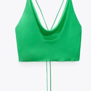 ZARA SATIN EFFECT CROP TOP